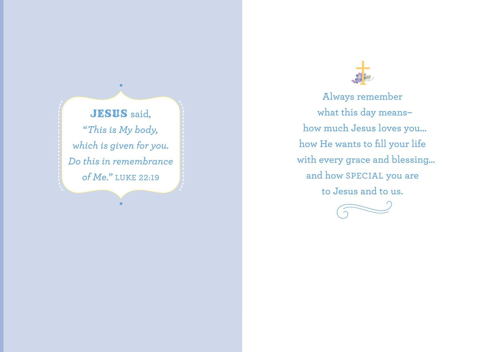 Minister and Boy First Communion Card for Son
