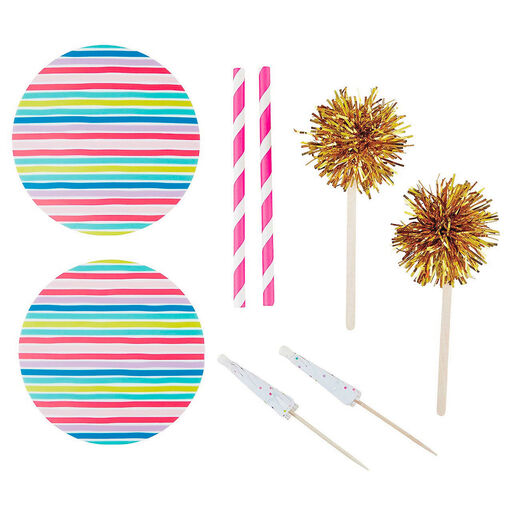Pink Party Time Cocktail Shaker and Accessories Set, 