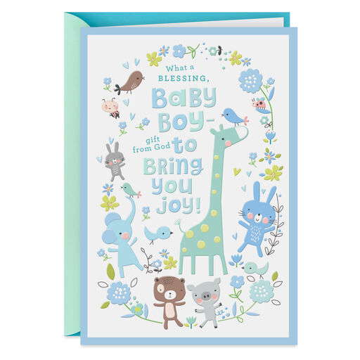 Life Filled With Love Religious New Baby Boy Card, 