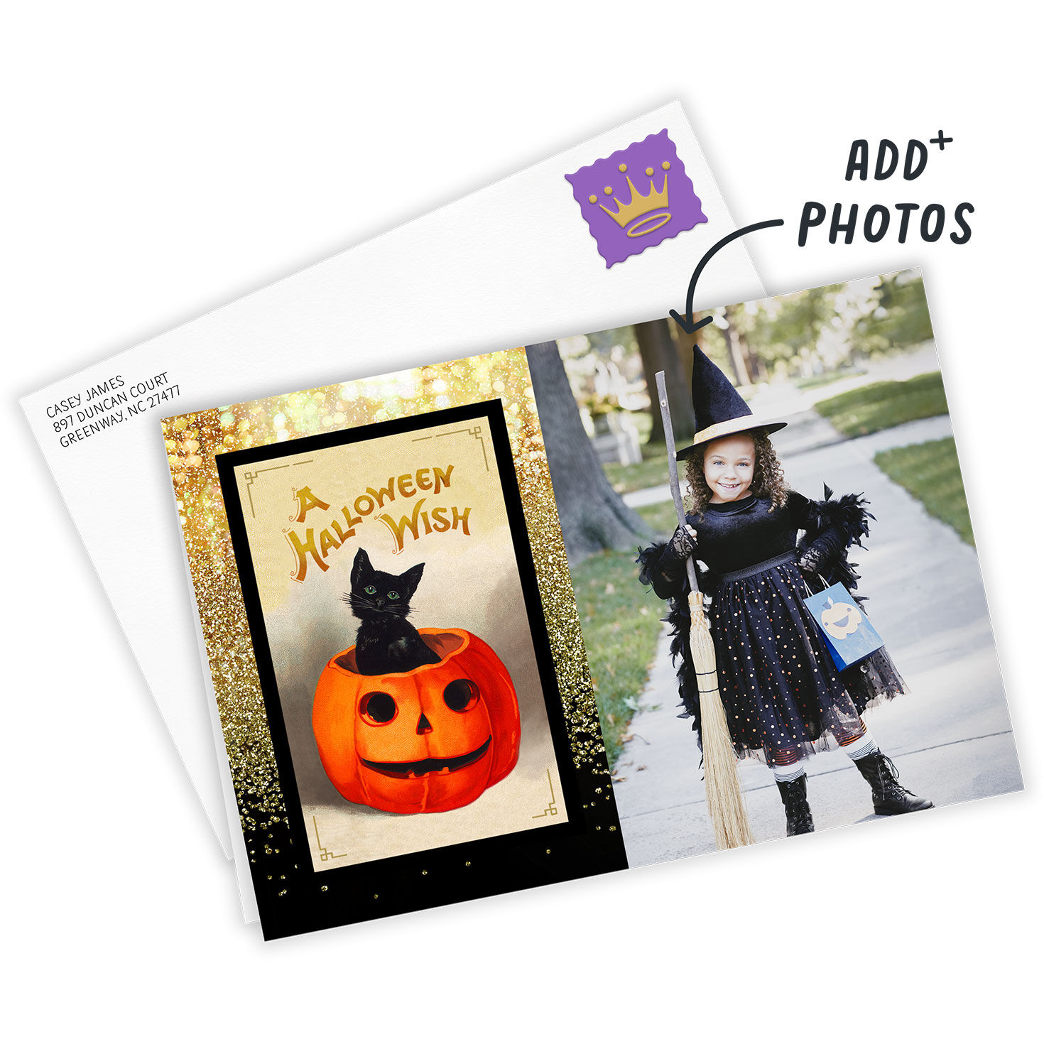Vintage Black Cat Custom Halloween Card for only USD 4.99 | Hallmark