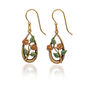 Flowers Inside Gold-Tone Open Teardrop Earrings front image number 1