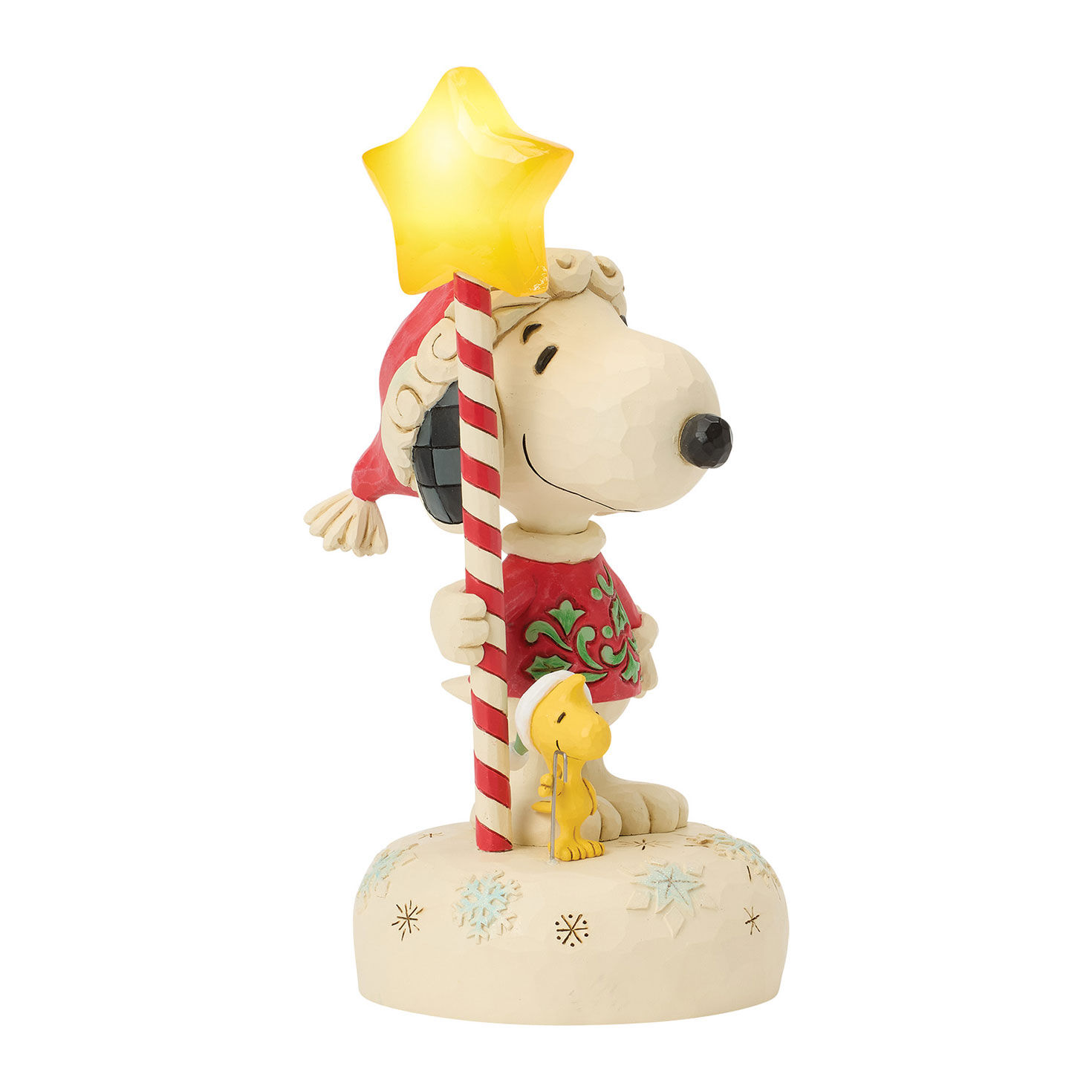 Jim Shore Snoopy and Woodstock Light-Up Poll Statue side image number 4