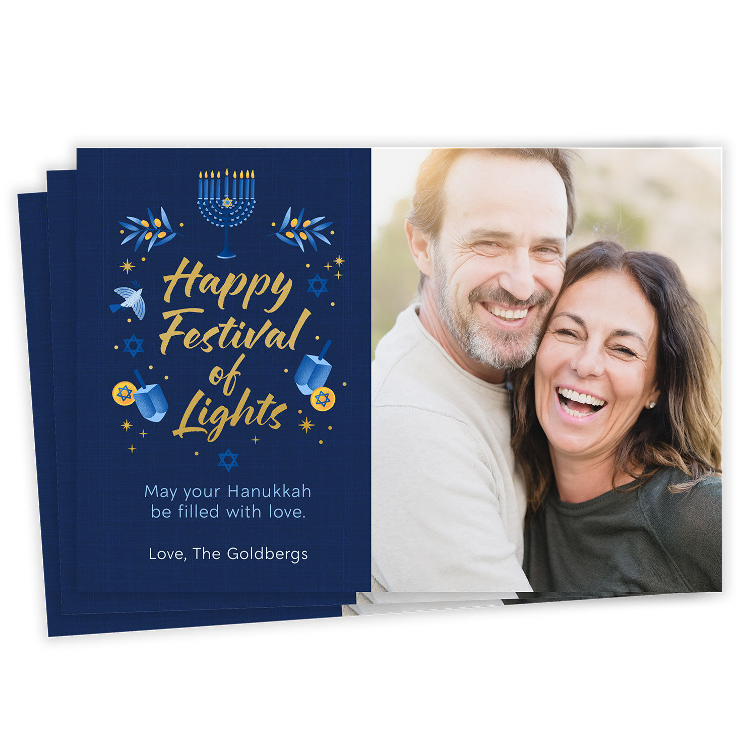 Happy Festival of Lights Flat Hanukkah Photo Card