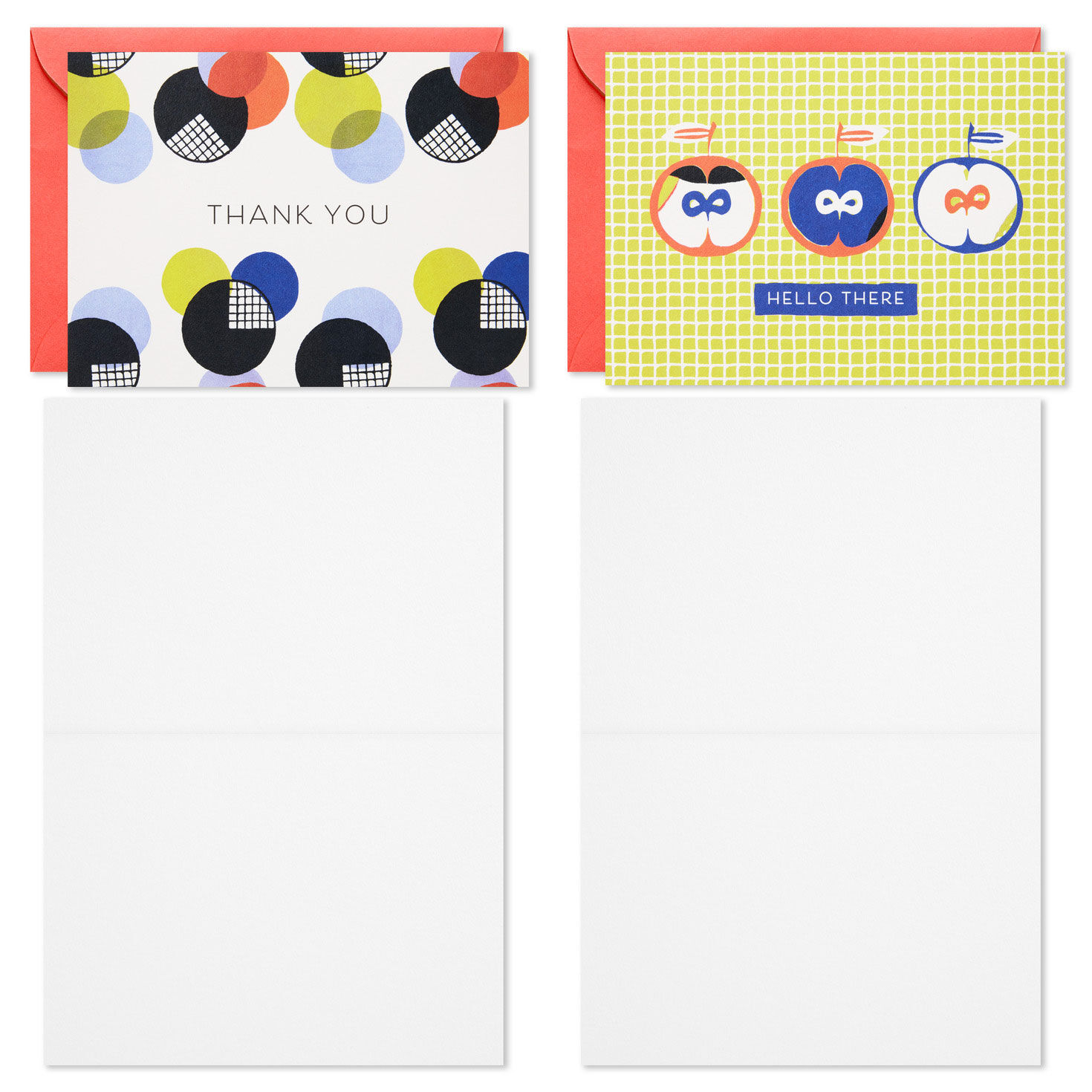 Purple Floral and Apple Boxed Blank Cards Assortment Card Fronts with open cards image number 3