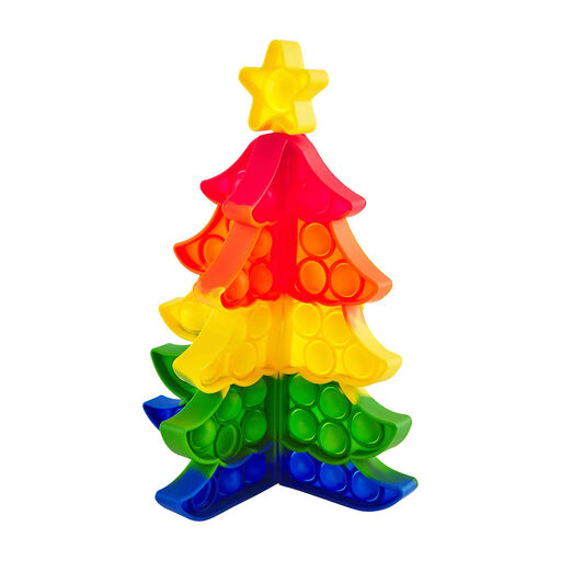 Mud Pie Multicolor Christmas Tree Popper Fidget Toy, 