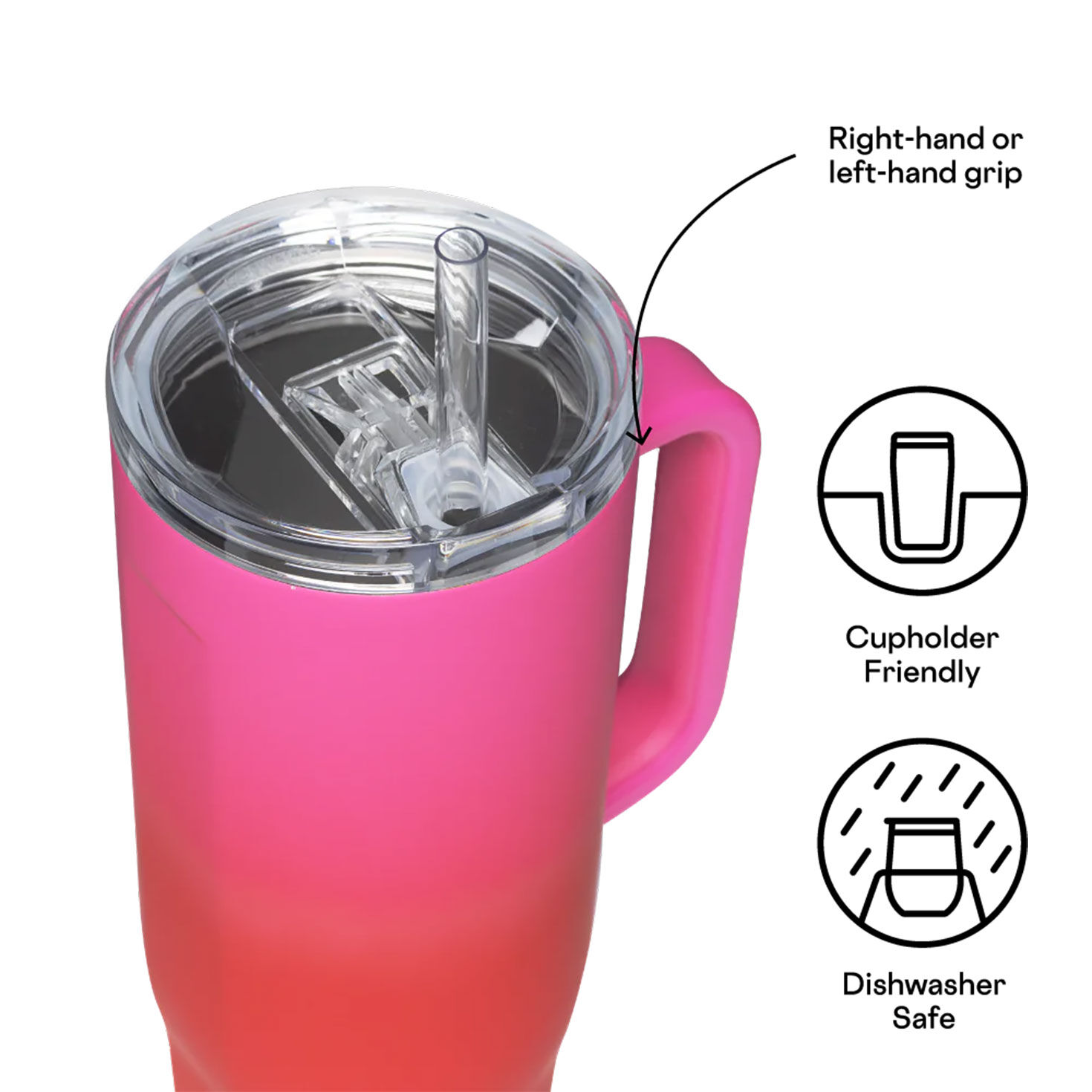 Corkcicle Sangria Cruiser Insulated Tumbler With Handle 40 oz., , large image number 2