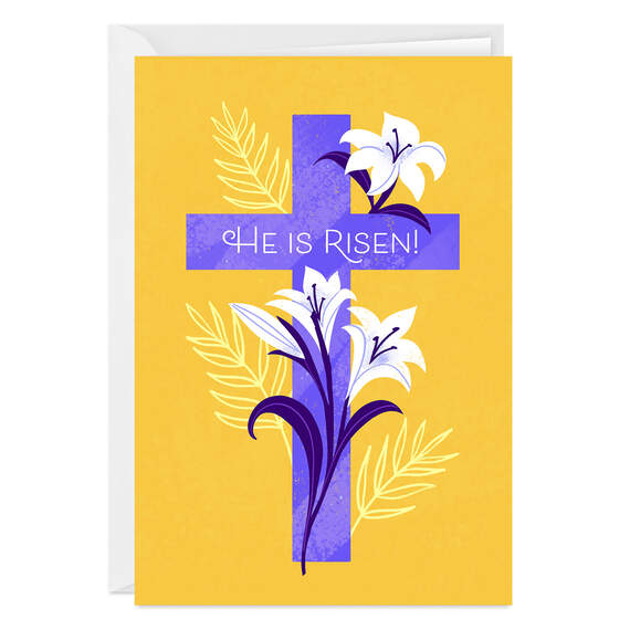 He Is Risen Religious Folded Easter Photo Card