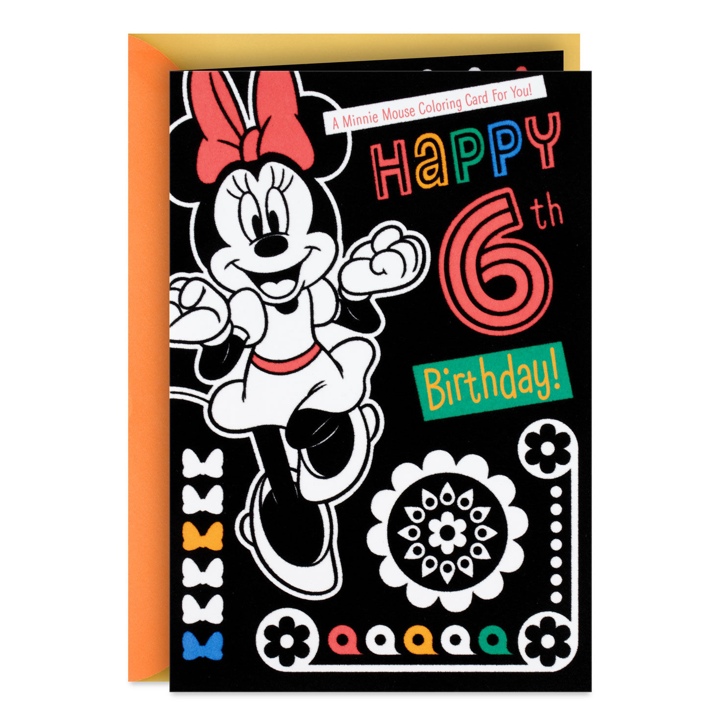 Disney Minnie Mouse You're a Special Girl 6th Birthday Coloring Card