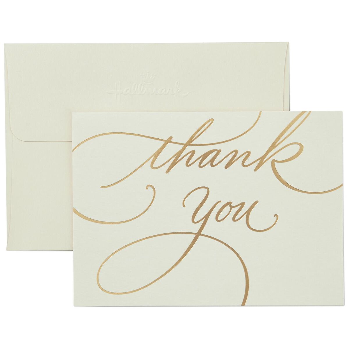Gold Borders Thank You Notes, Box of 40 Note Cards Hallmark