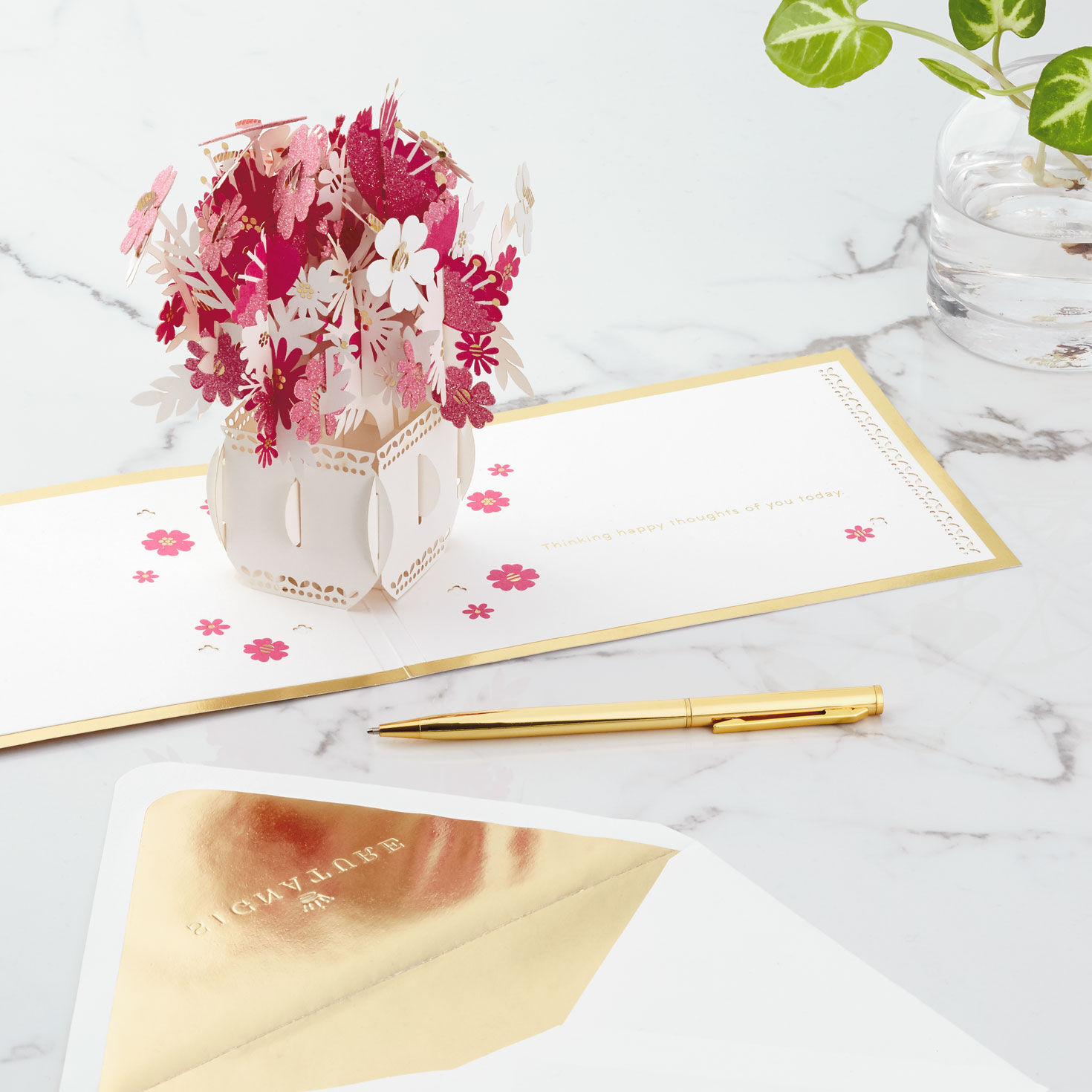 Happy Thoughts Flower Bouquet 3D Pop-Up Thinking of You Card, , large image number 8