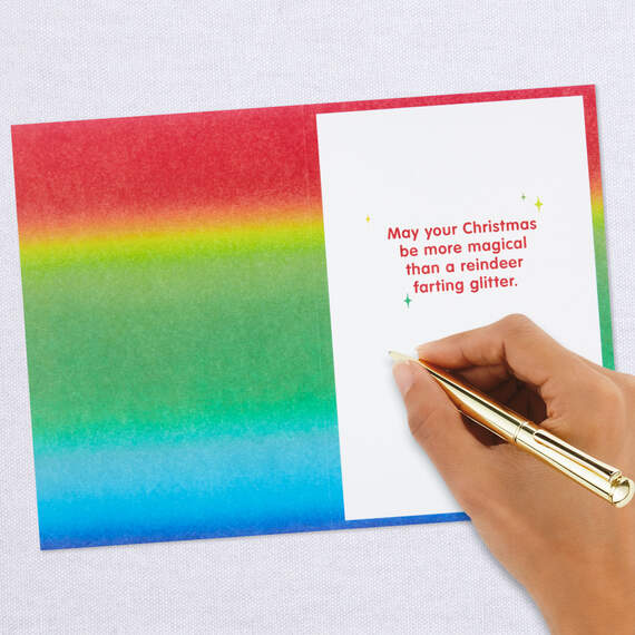 Farting Glitter Reindeer Funny Christmas Card, , large image number 6