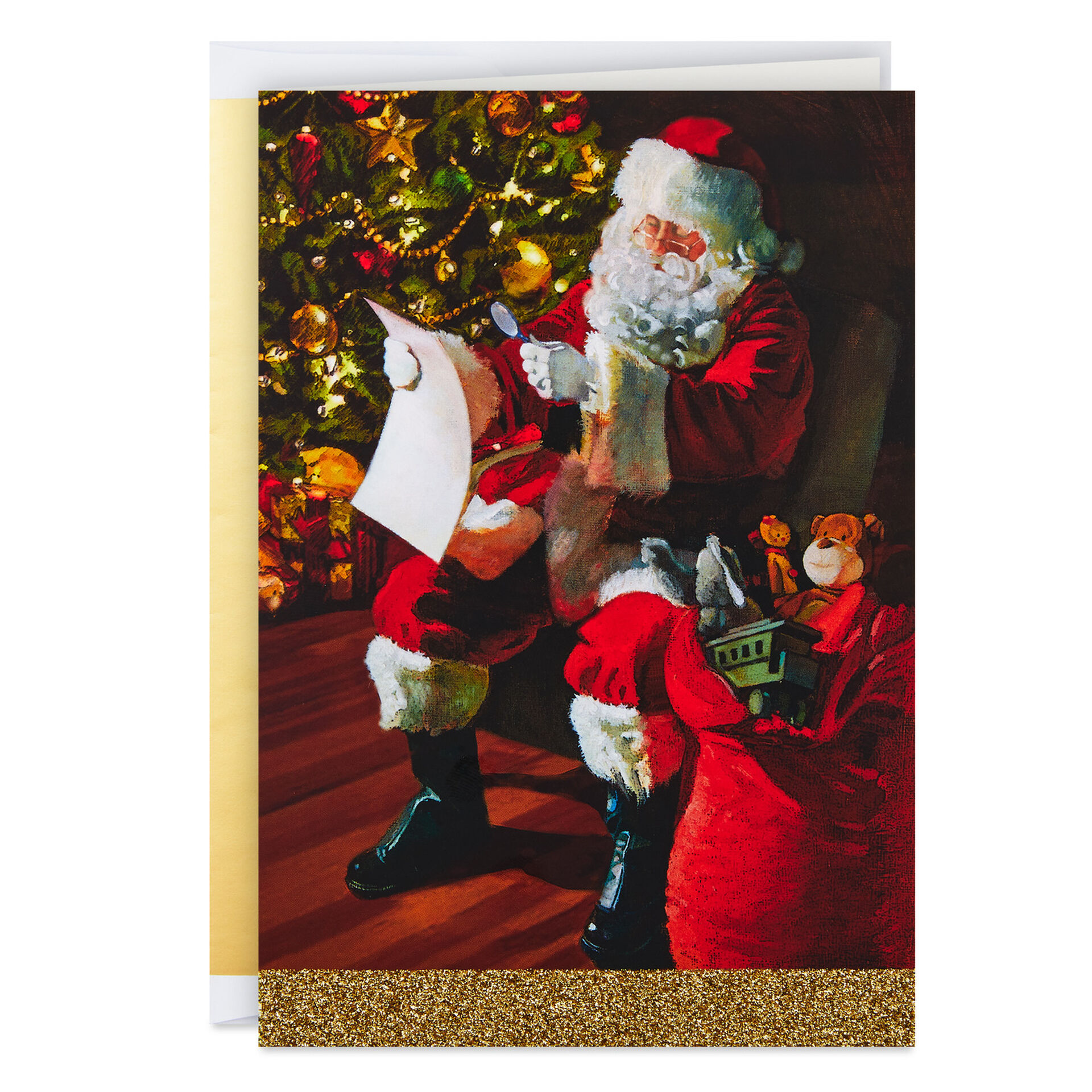 Santa Claus With Toy Sack Christmas Cards, Box of 18 Boxed Cards