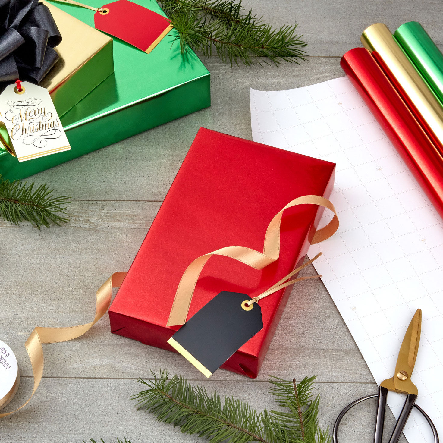 Red, Green, Gold Foil 3-Pack Christmas Wrapping Paper, 60 sq. ft. for only USD 16.99 | Hallmark