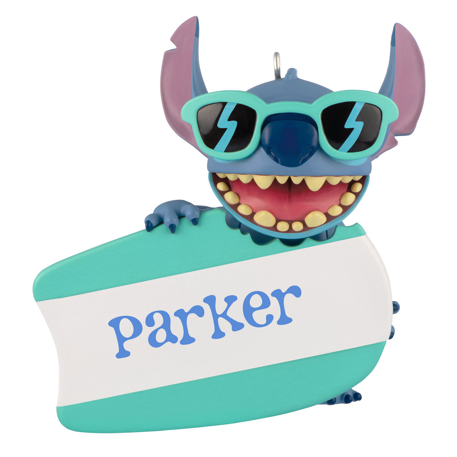 Disney Stitch With Surfboard Personalized Ornament, Custom Text