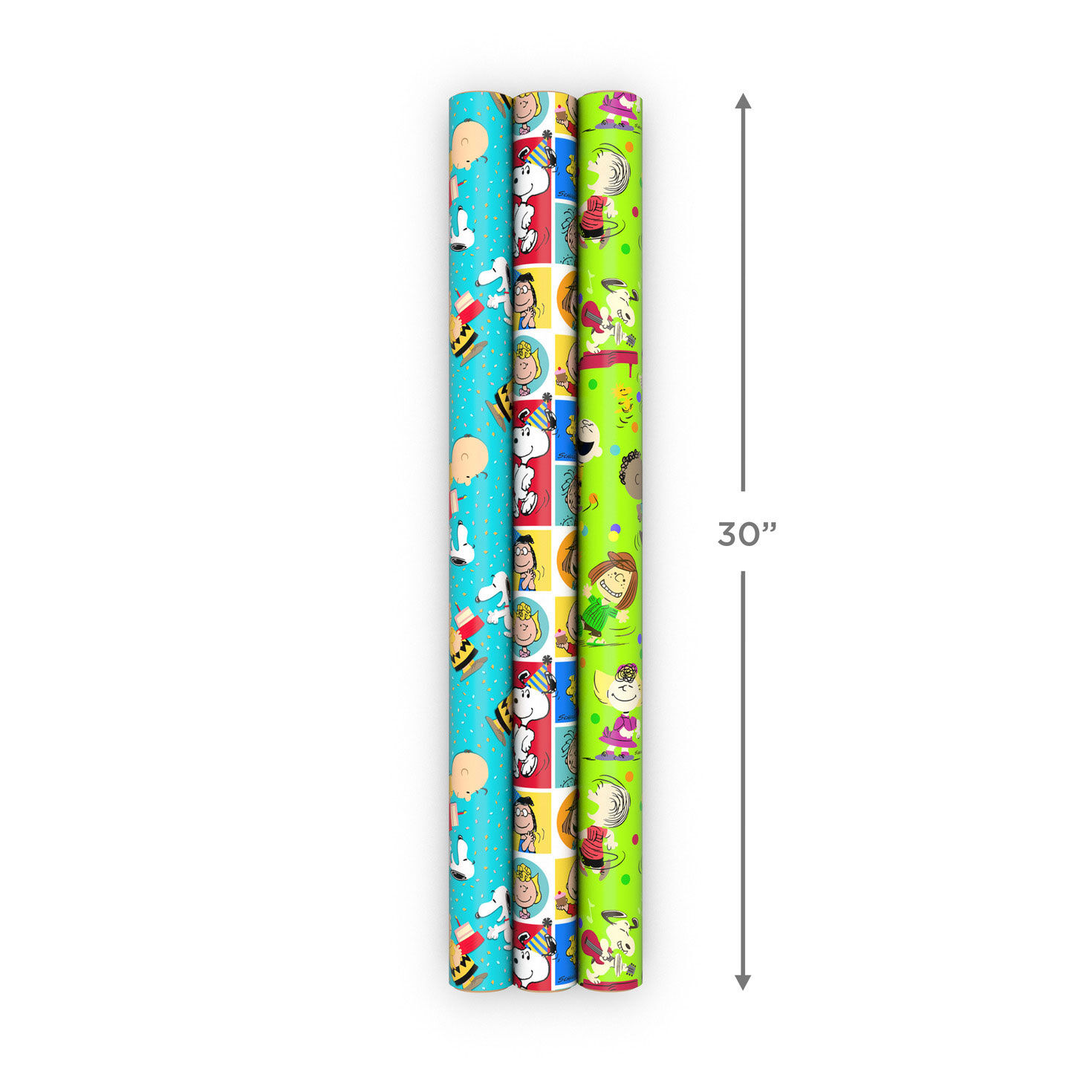 Peanuts Birthday Party Wrapping Paper Roll 3-Pack  image number 8