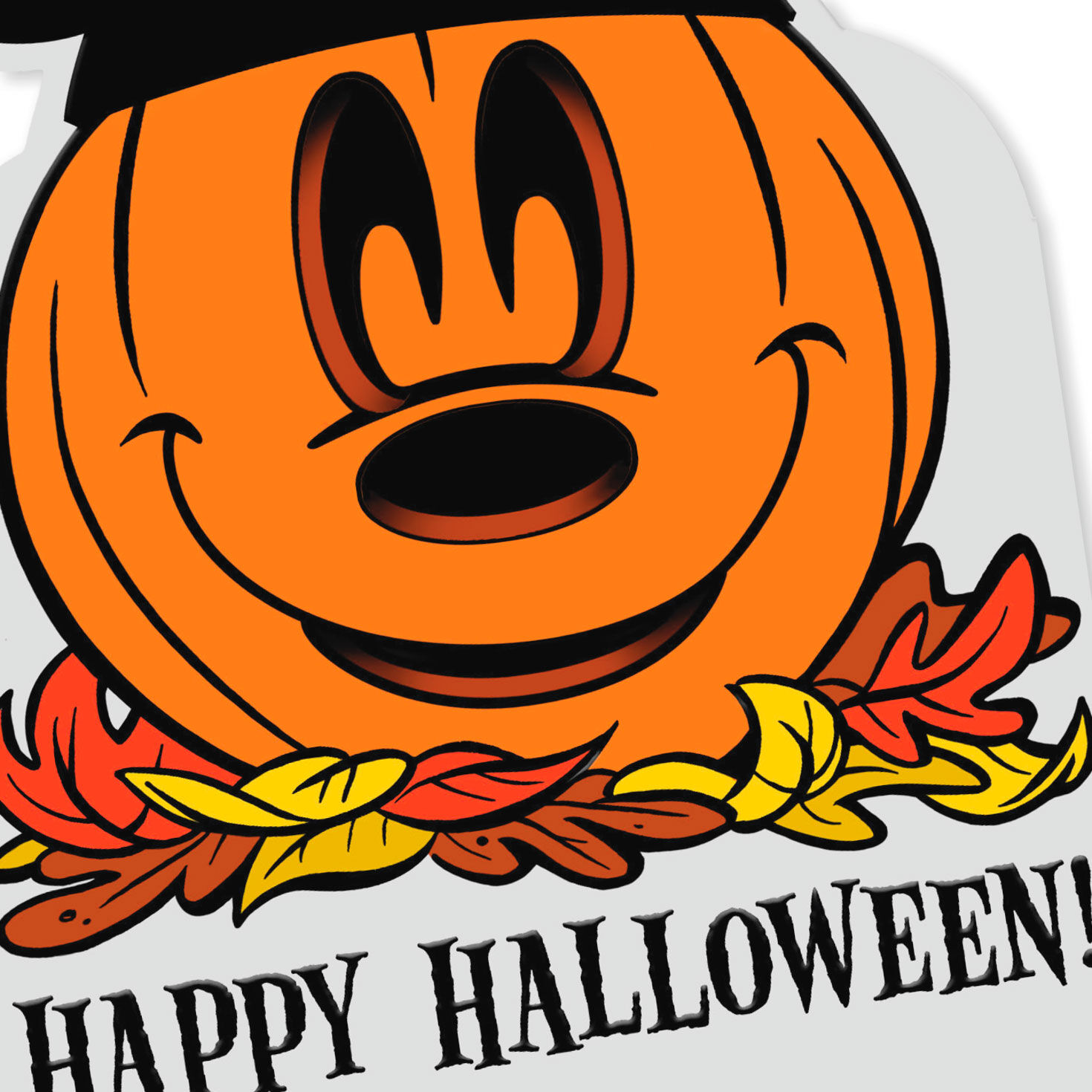 Disney Mickey Mouse Jack-o'-Lantern Halloween Card Card Front Detail image number 4