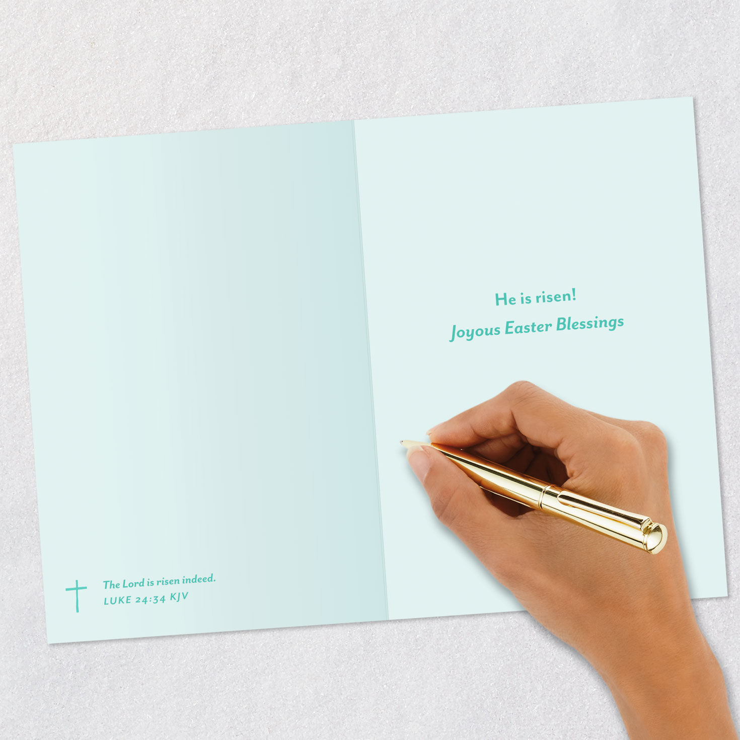 Peach and Mint Green Floral Easter Card Signing card image number 7