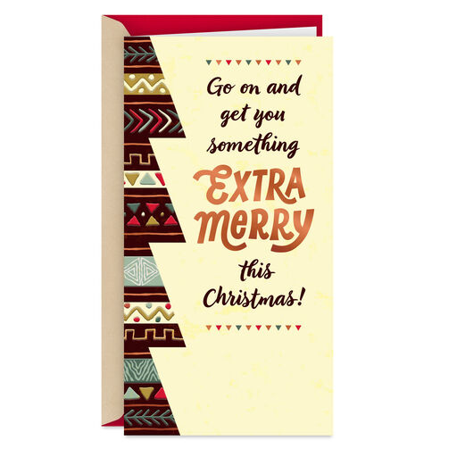 Extra Merry Money Holder Christmas Card, 