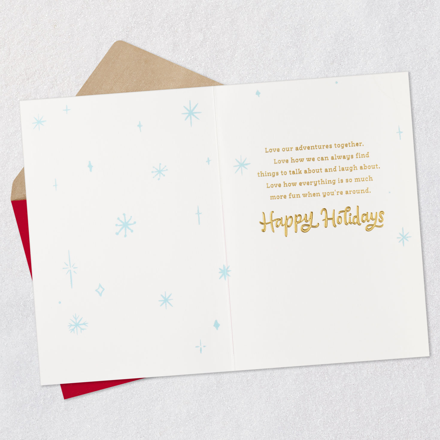 Ice Skates and Snowflakes Niece Holiday Card Open card with envelope image number 3