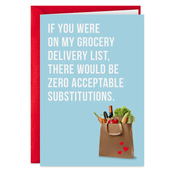 If You Were on My Grocery Delivery List Funny Love Card, , large image number 1