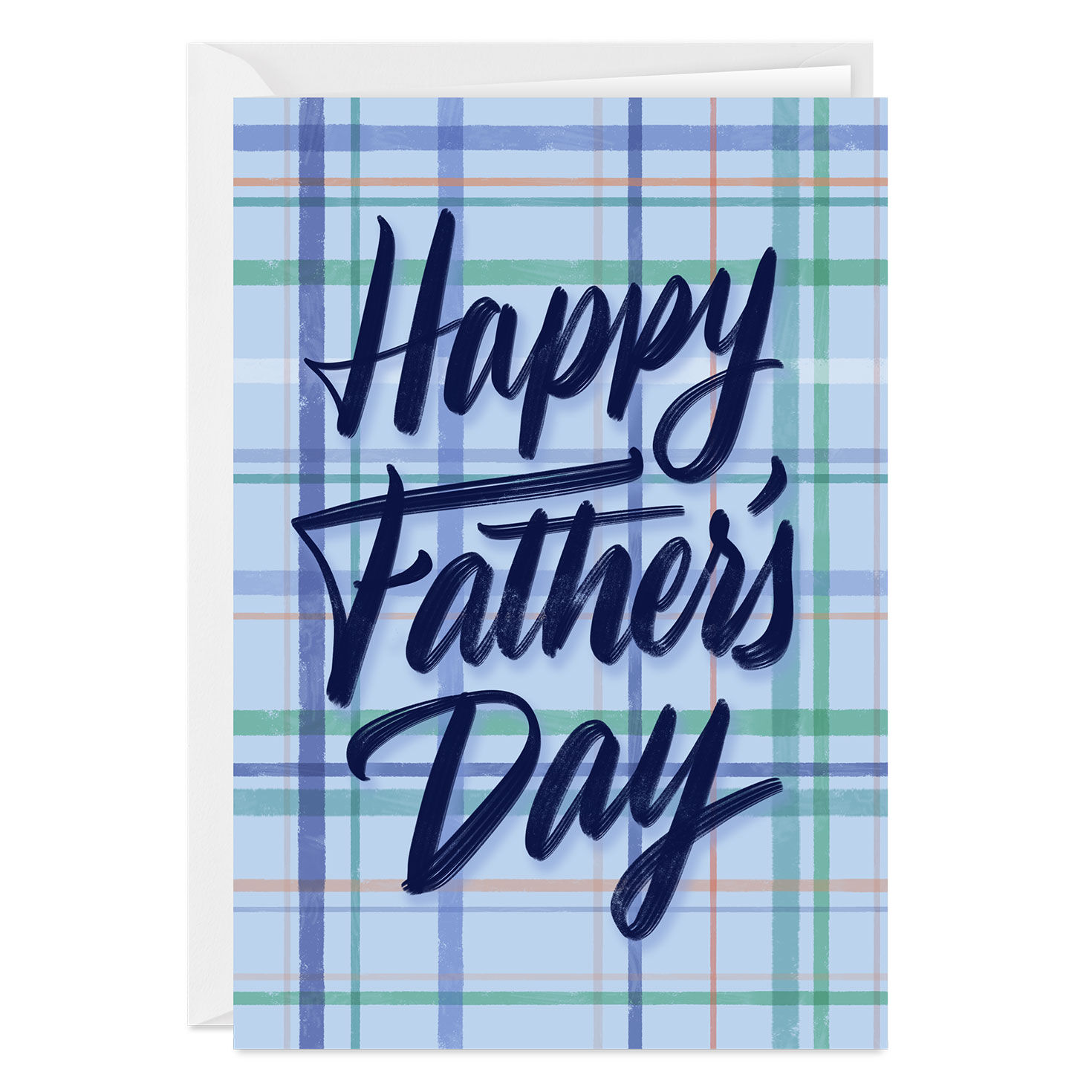 Appreciated and Loved Blue Plaid Custom Father's Day Card