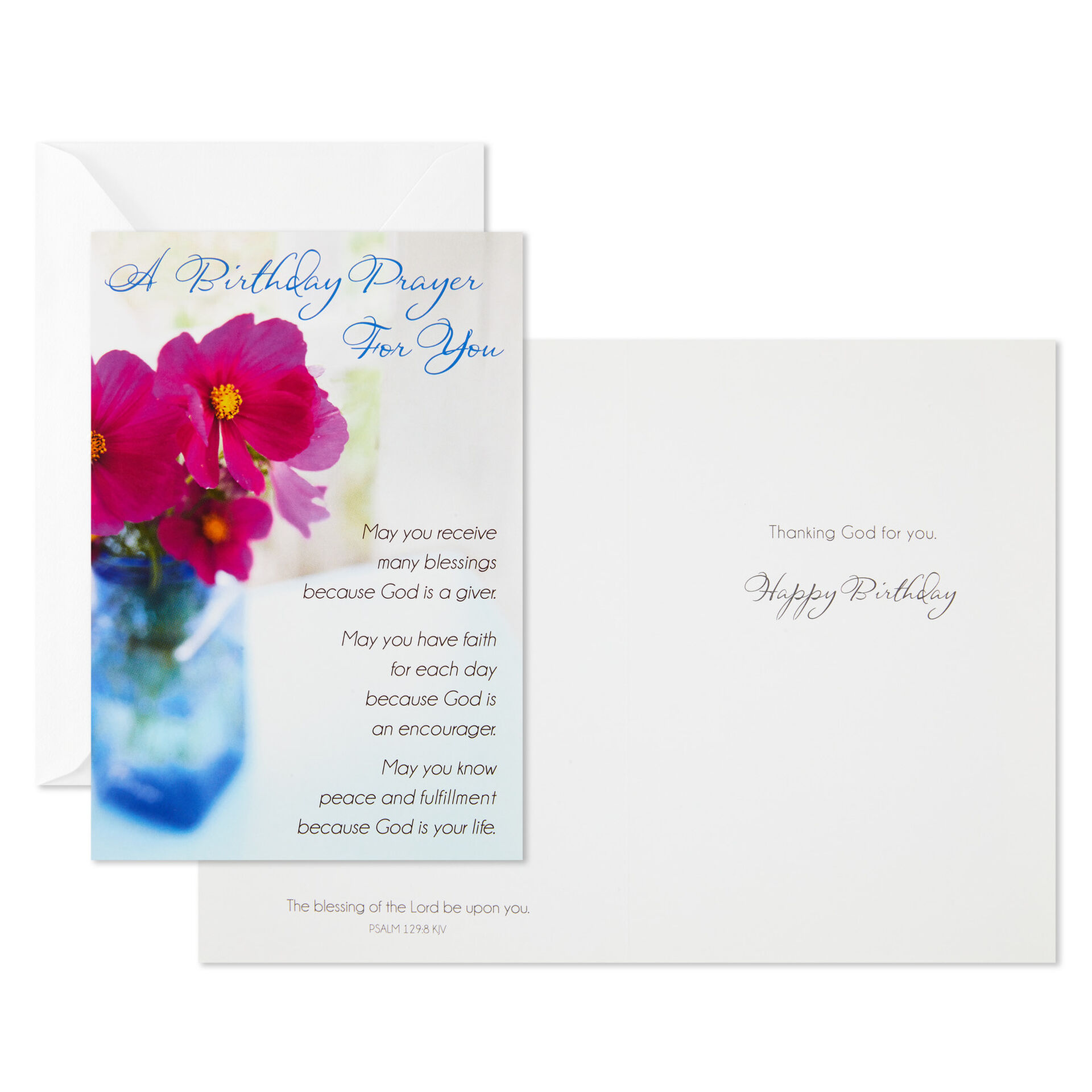 Flower Photos Assorted Religious Birthday Cards, Box of 12 Boxed