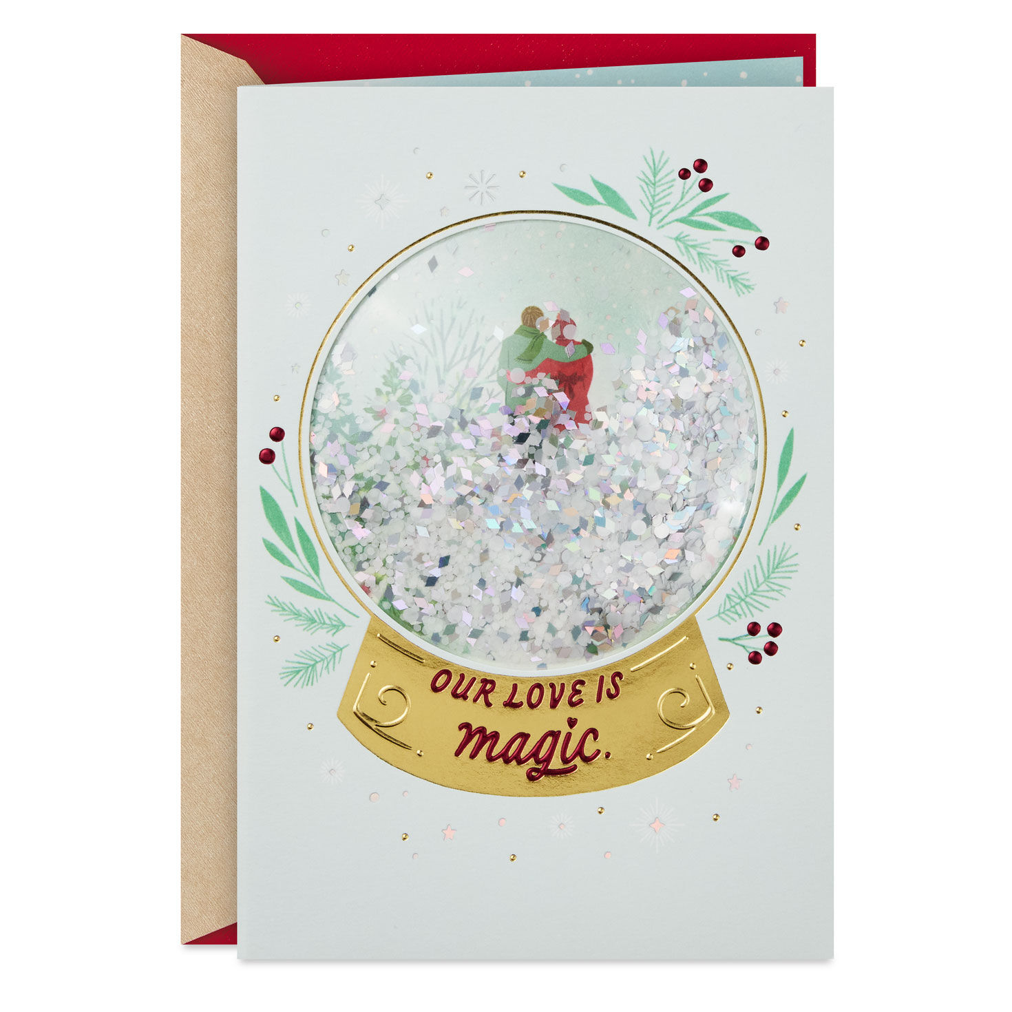 Thanks for Making Our Life Wonderful and Bright Romantic Christmas Card for Wife