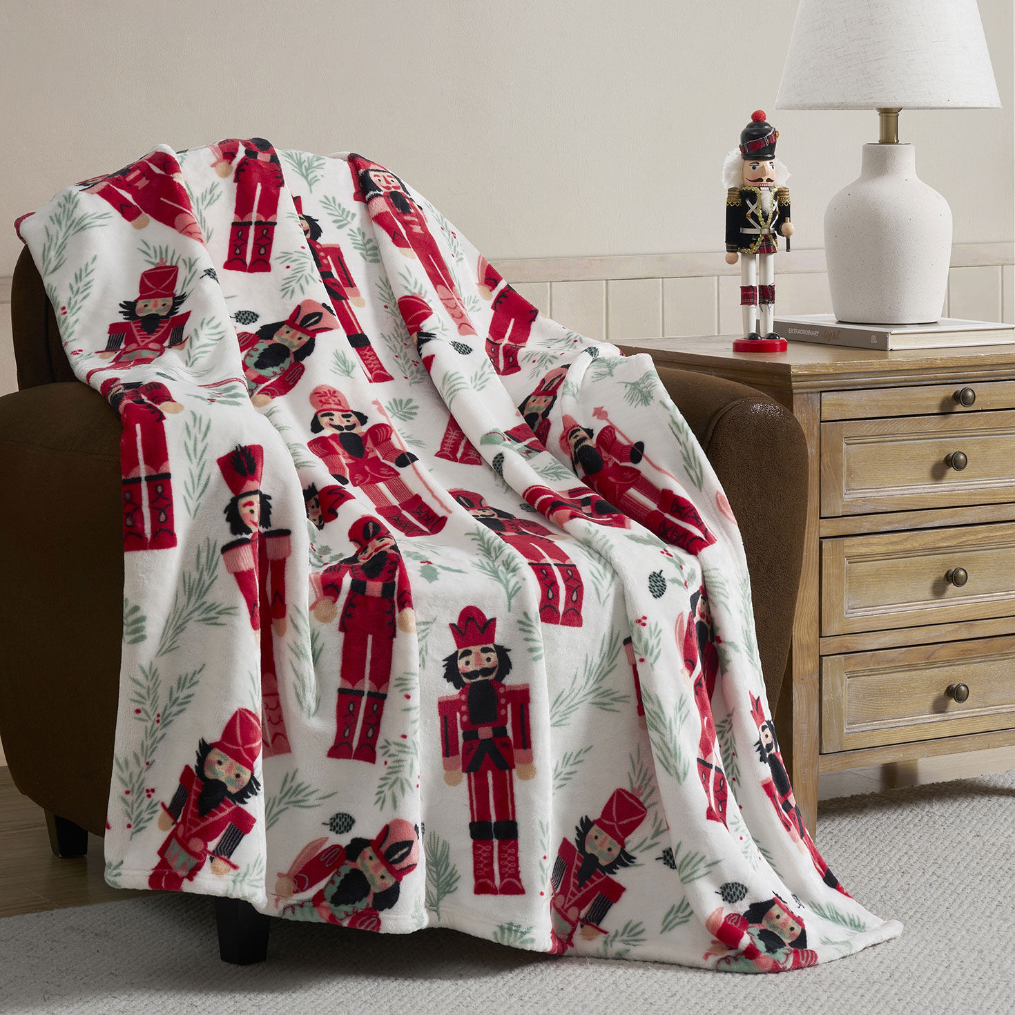 Hallmark Nutcracker Plush Throw - 50x70 in use image number 4