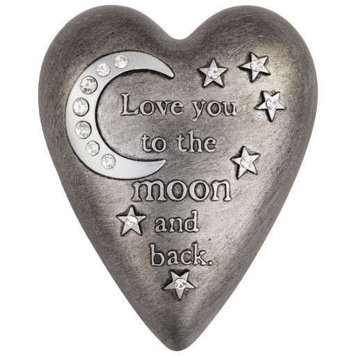 Love You to the Moon Art Heart Trinket Box, 3.5", 
