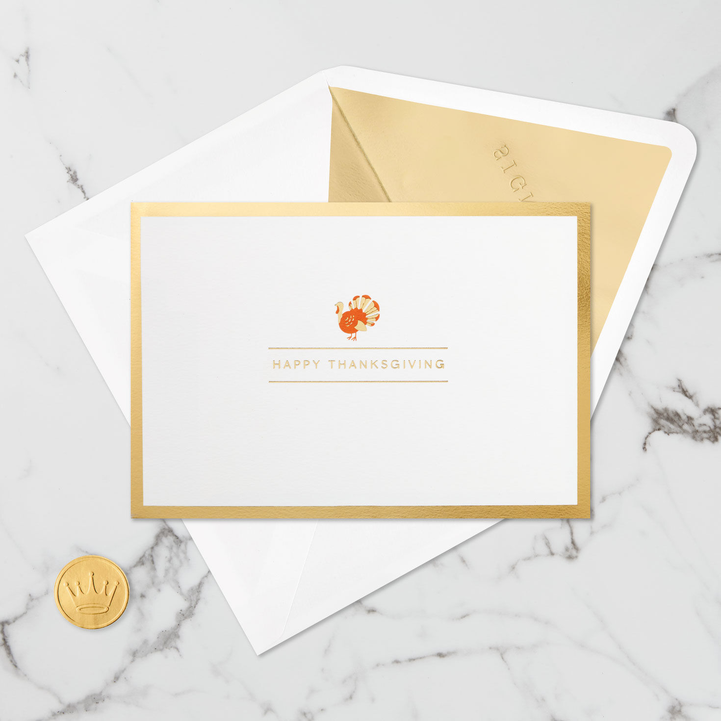 So Thankful Turkey 3D Pop-Up Thanksgiving Card Card Front with Envelope and Gold Seal image number 5
