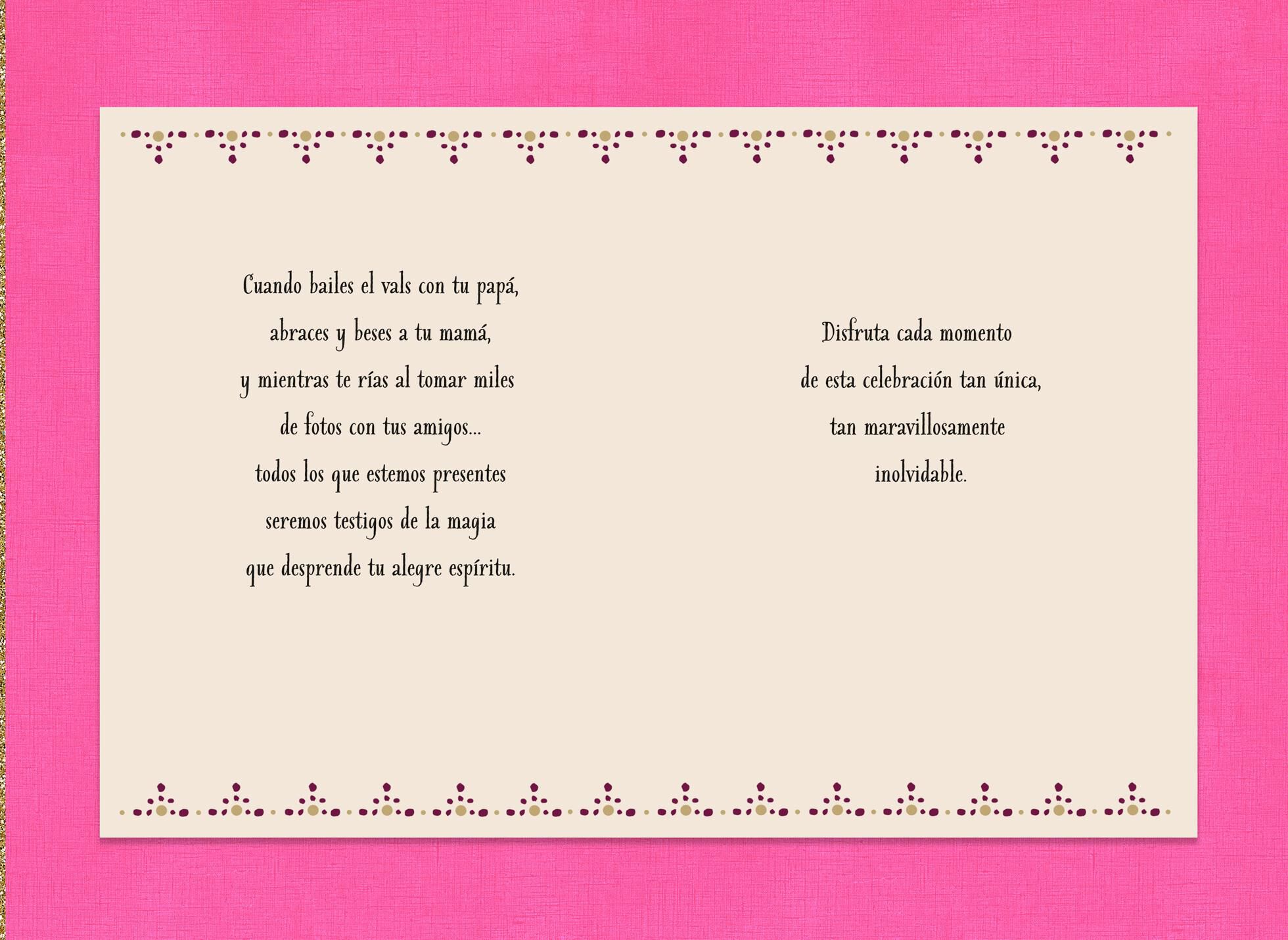 Glitter and Glow Spanish-Language Quinceañera Card