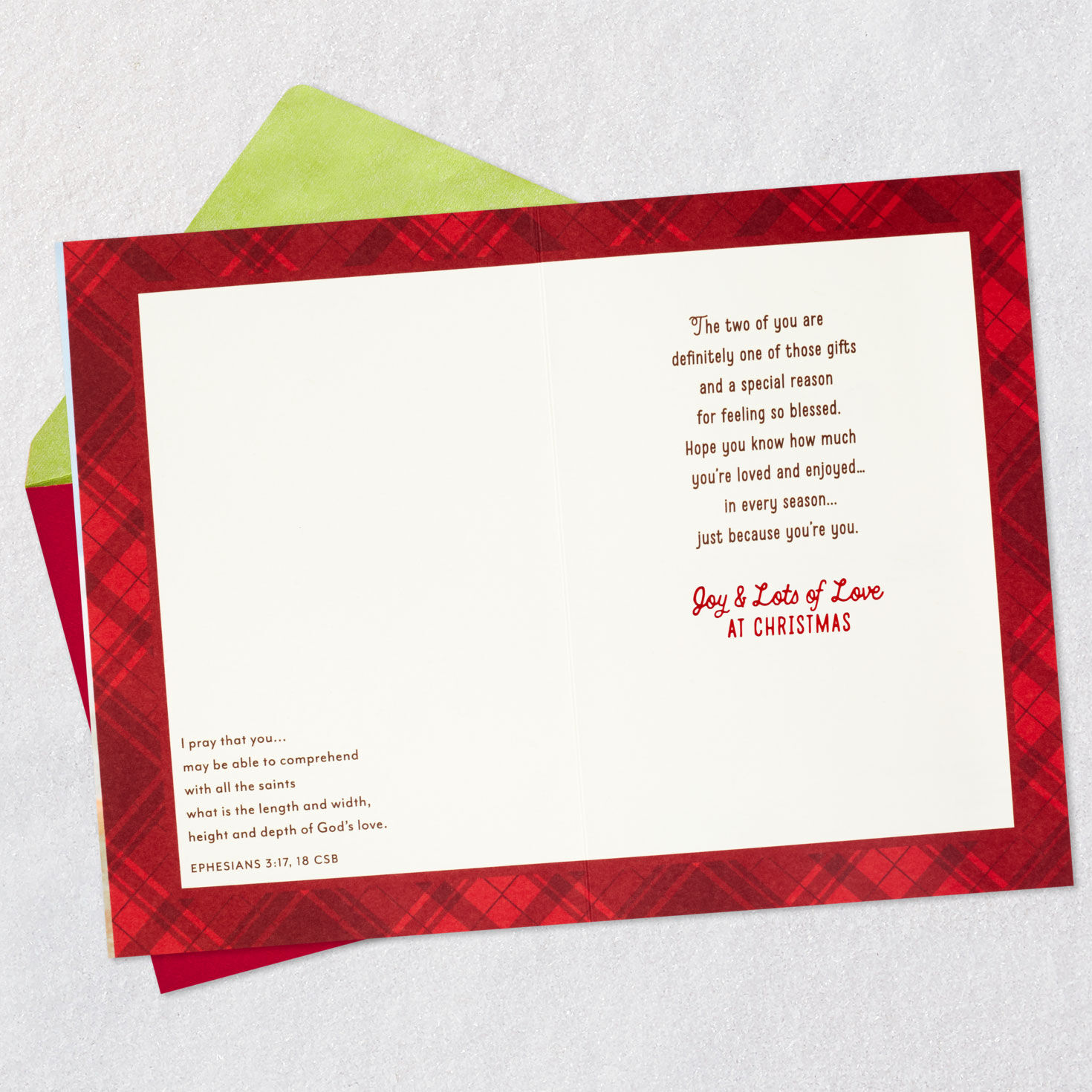 Simple Gift Faith Christmas Card for Son and Wife Open card with envelope image number 4
