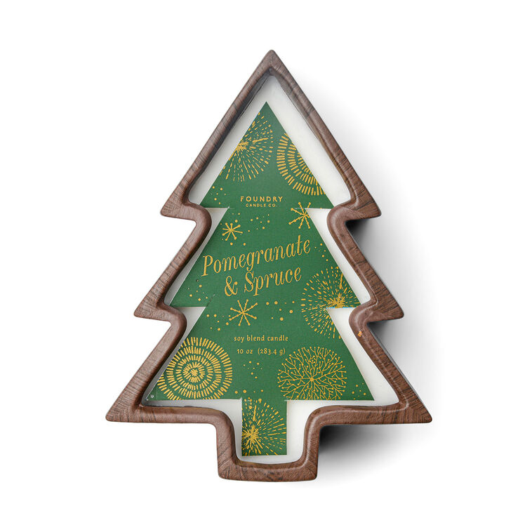 Foundry Pomegranate & Spruce Scented Christmas Tree Candle, 10 oz.