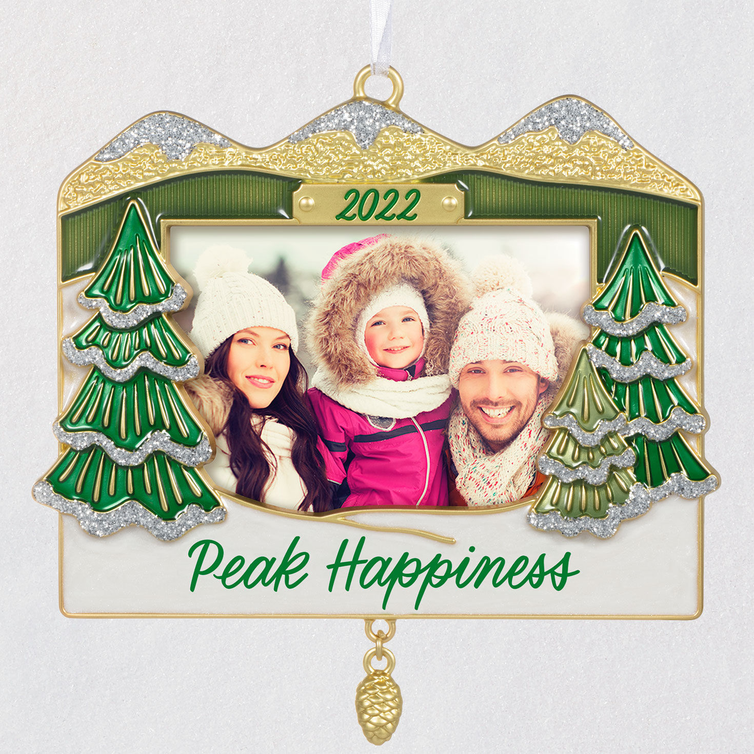 Family Picture Frame, Hallmark Mahogany Christmas Ornament 2018 Year Dated 