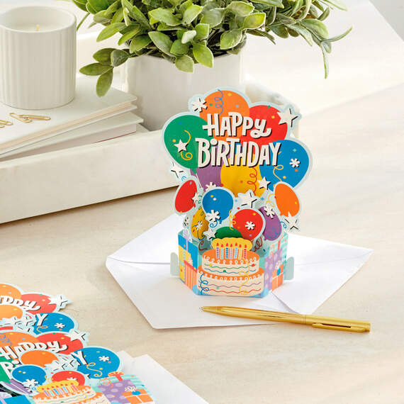 Balloon Bouquet Boxed Pop-Up Birthday Cards, Pack of 8, , large image number 7