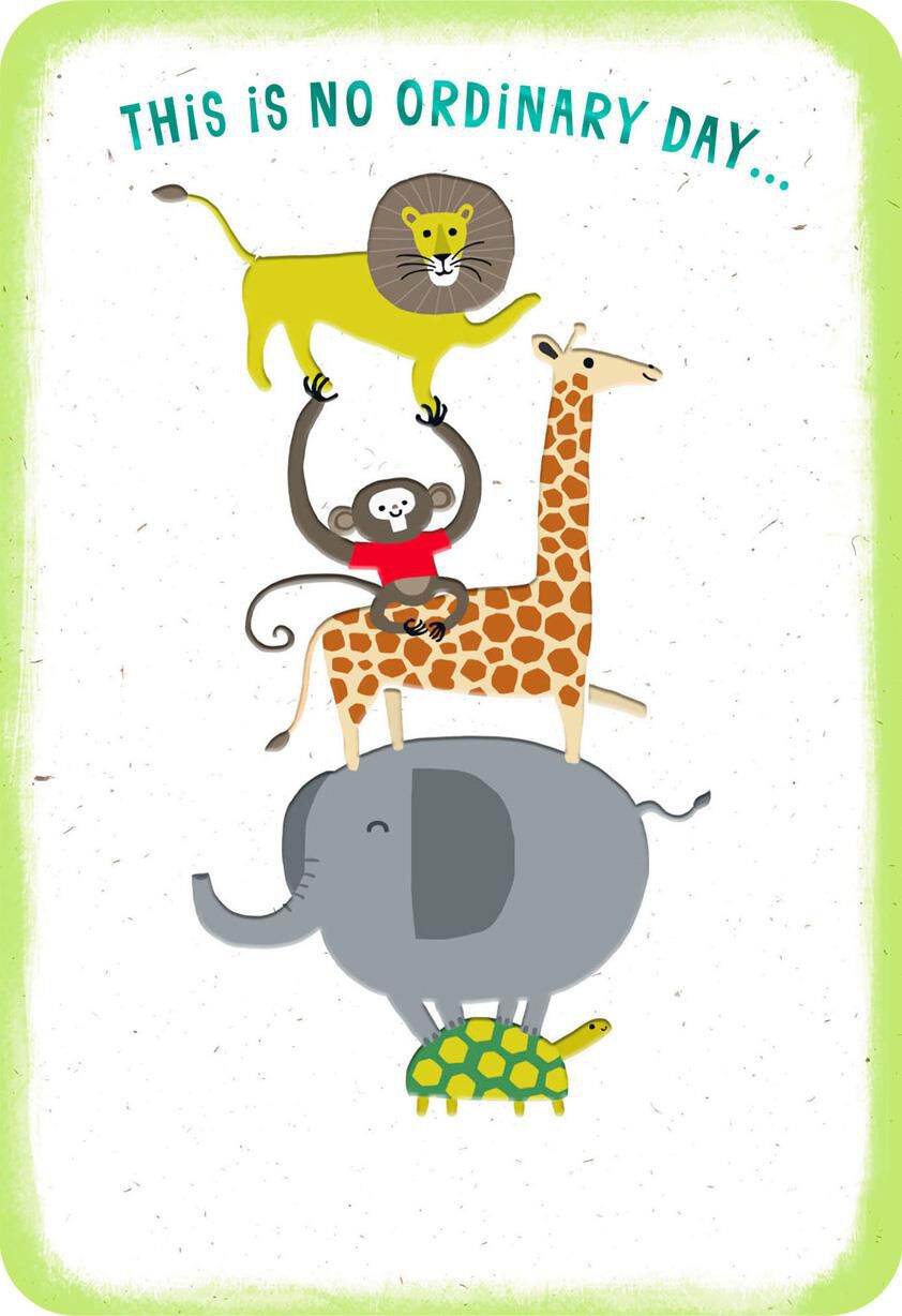 Circus Animals Woo-Hoo Congratulations Card