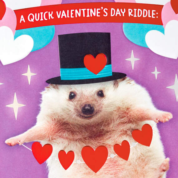 Hedgehog in a Top Hat Valentine's Day Card, , large image number 4