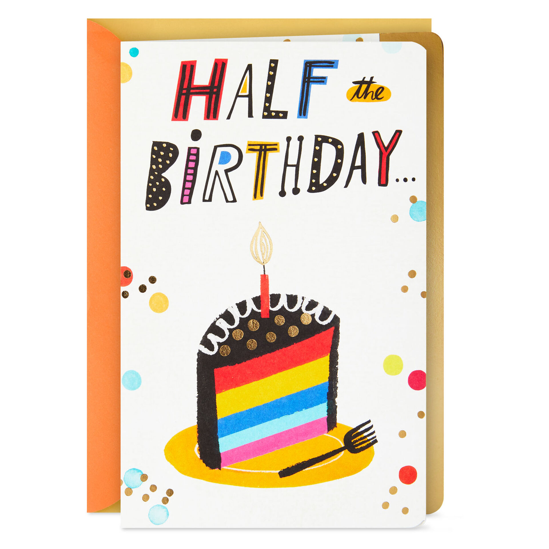 Rainbow Cake Half Birthday Card Greeting Cards Hallmark Rainbow Cake Half Birthday Card Greeting Cards Hallmark
