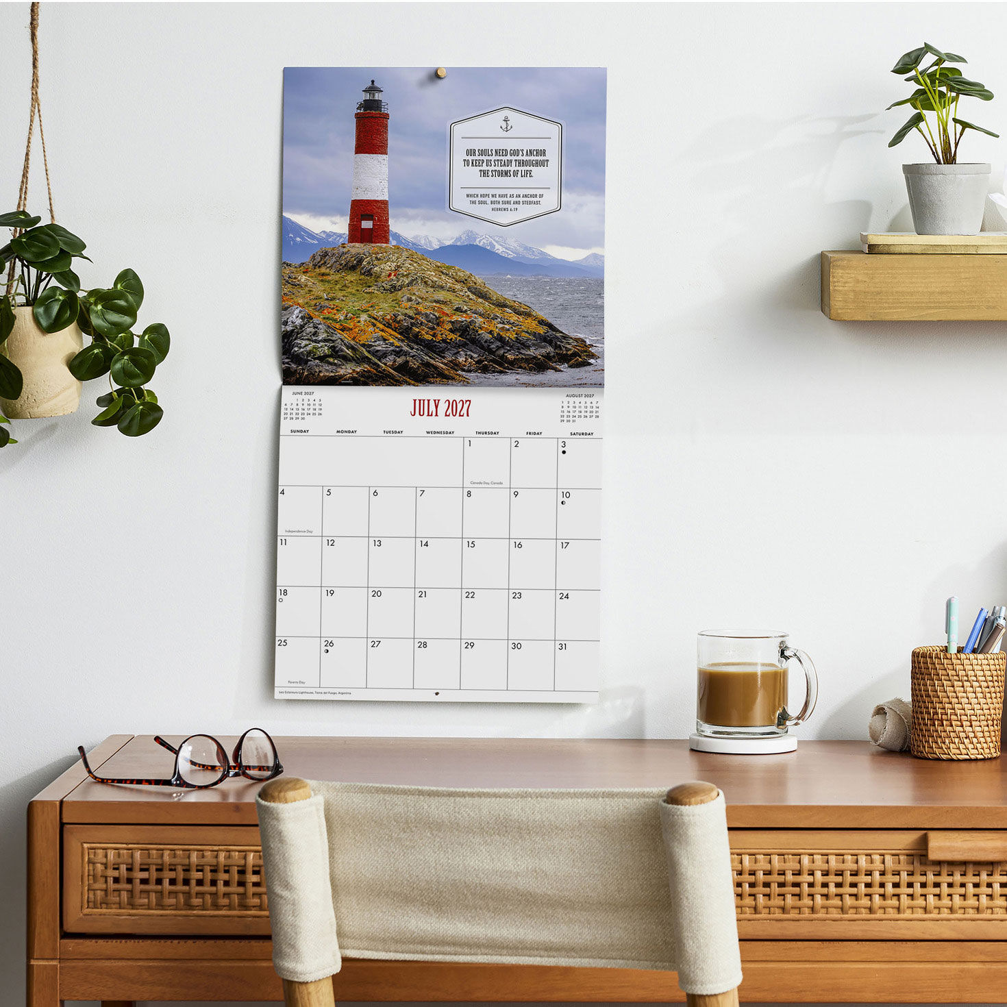 DaySpring Lighthouses 2027 12-Month Wall Calendar in use image number 5