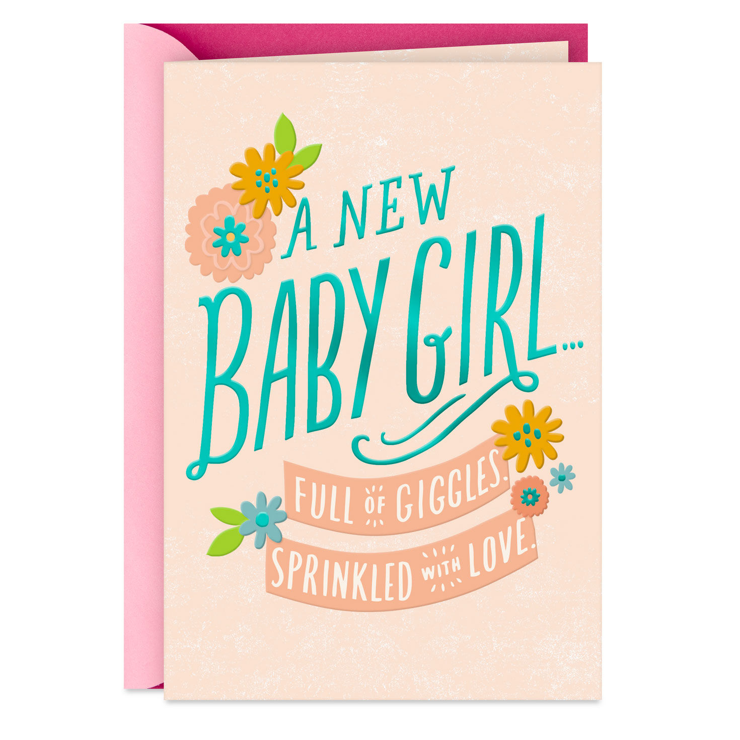 Full of Giggles New Baby Girl Card