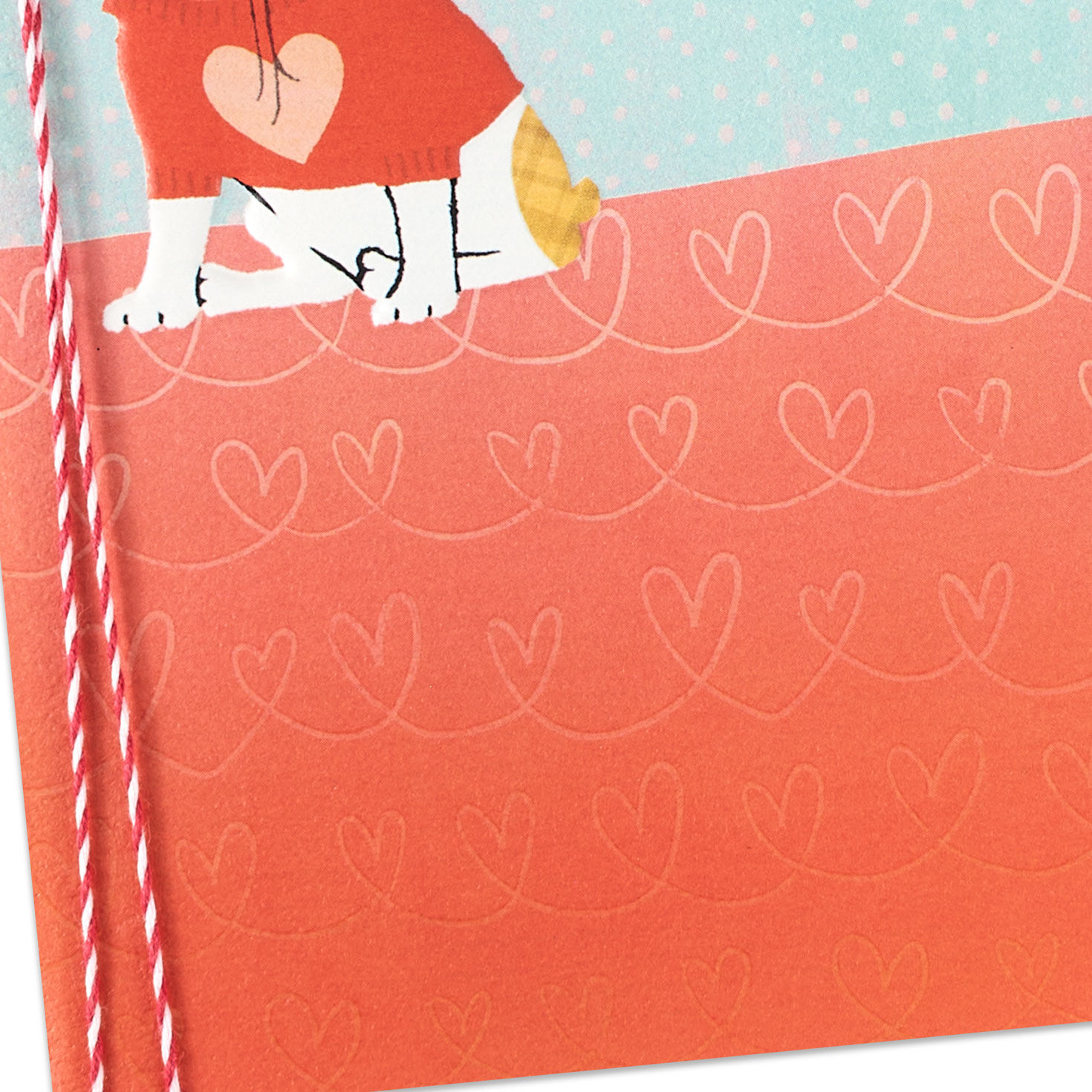 French Bulldog with Heart Balloons Valentine's Day Card Card Front Detail image number 5