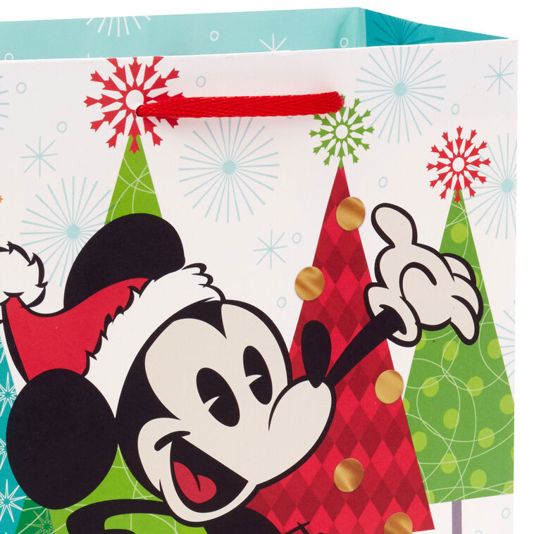 Disney Vintage Mickey Mouse Medium Christmas Gift Bag Handle Detail image number 4