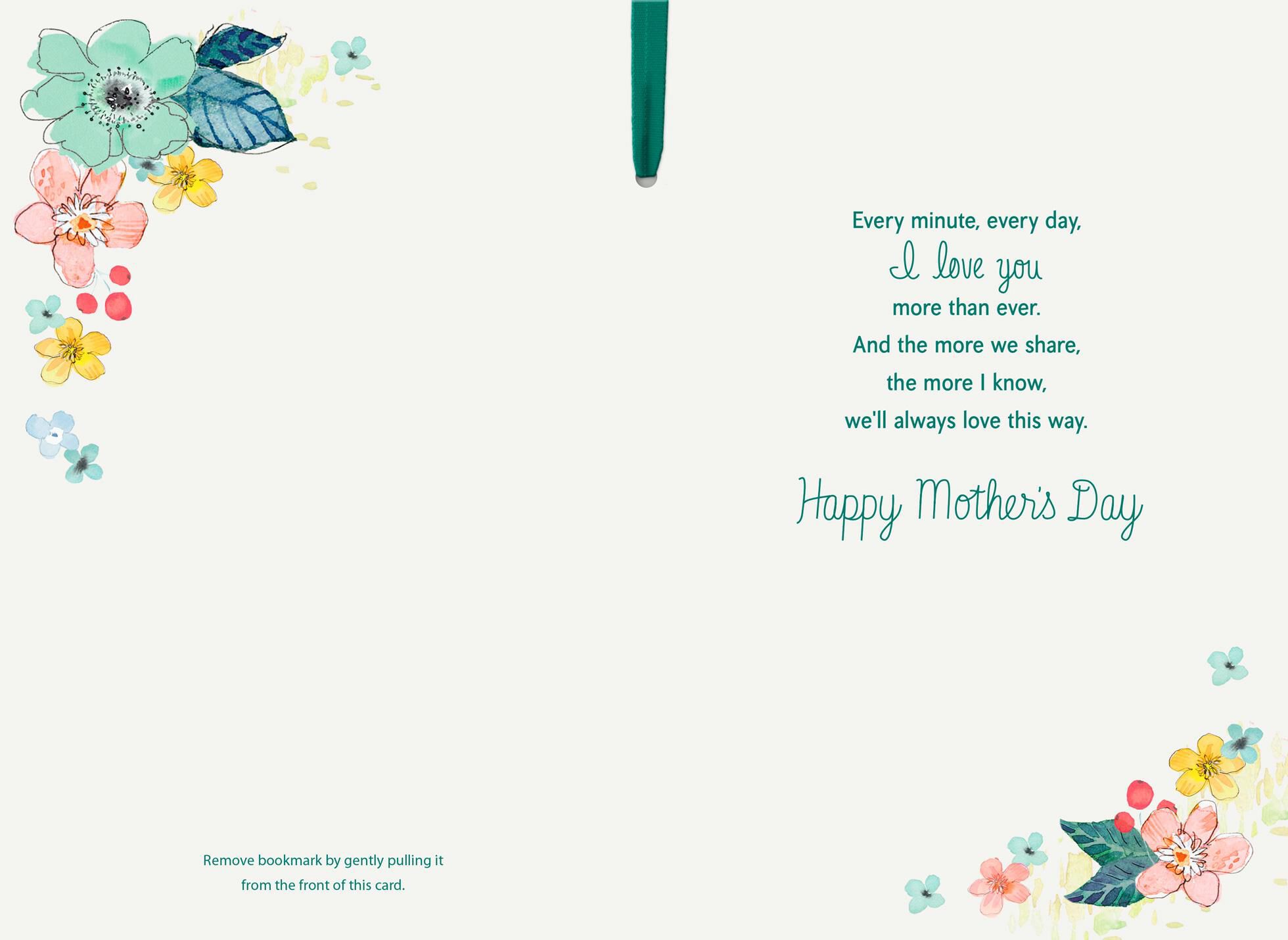 Bird on Branch Mother's Day Card With Bookmark