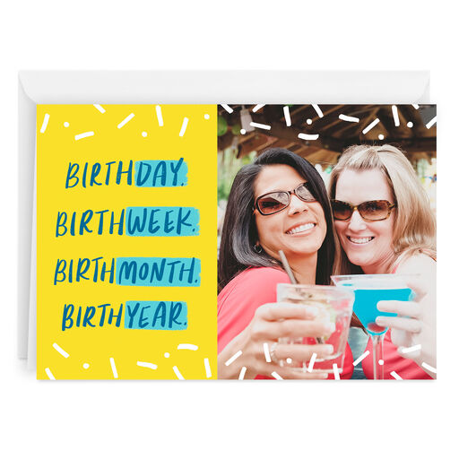 Personalized Celebration Confetti Birthday Photo Card, 