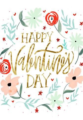Floral Watercolor Bouquet Valentine's Day Card