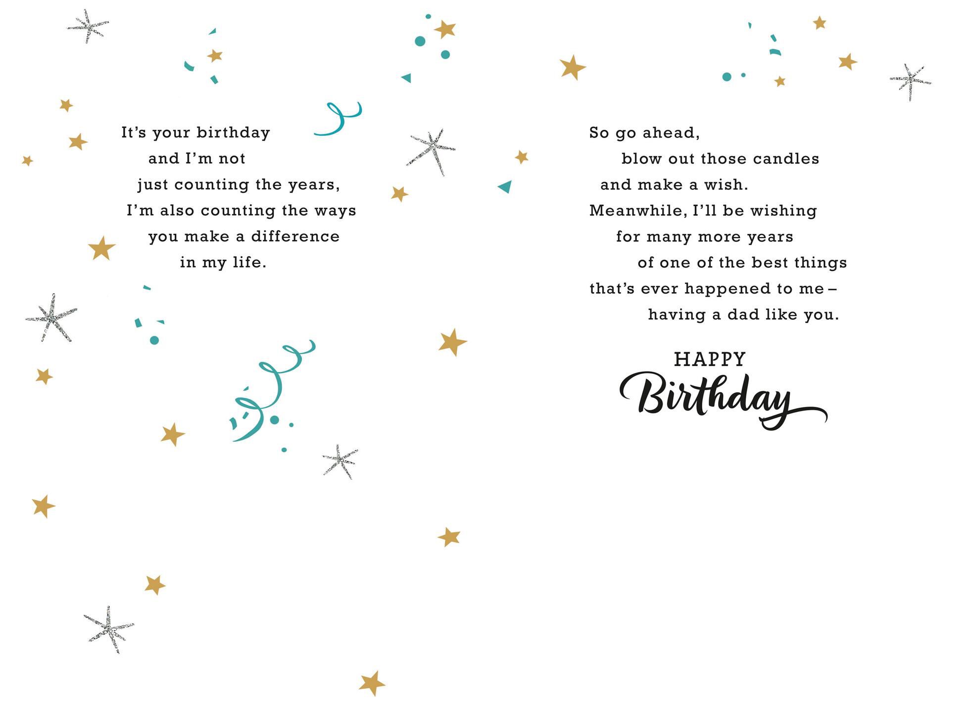 Gold Foil Cake Birthday Card for Dad