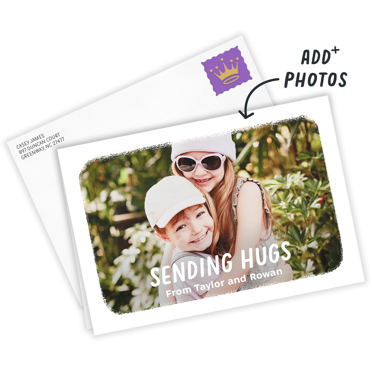 White Frame Horizontal Custom Thinking of You Card, , large image number 2