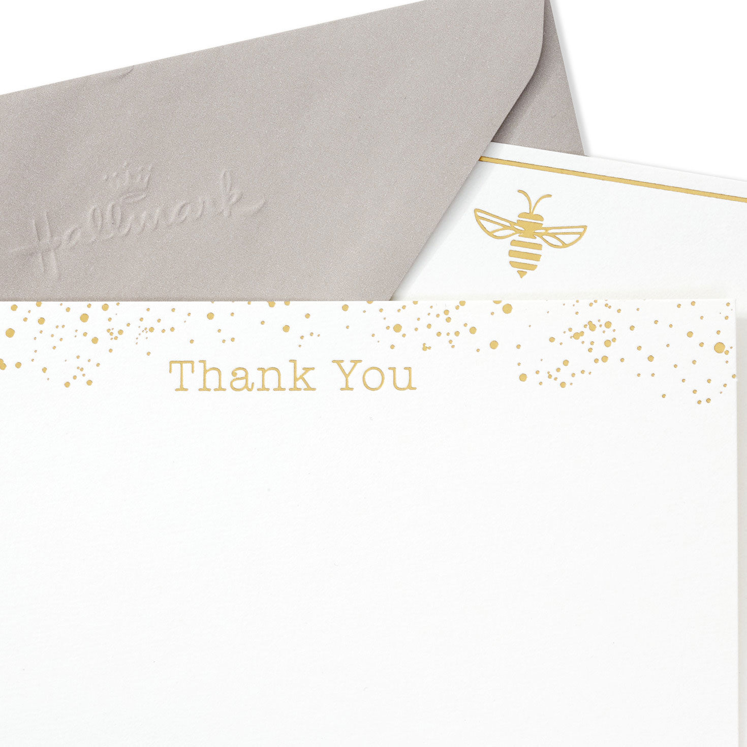 Gold Foil and White Note Cards in Caddy cover detail image number 3