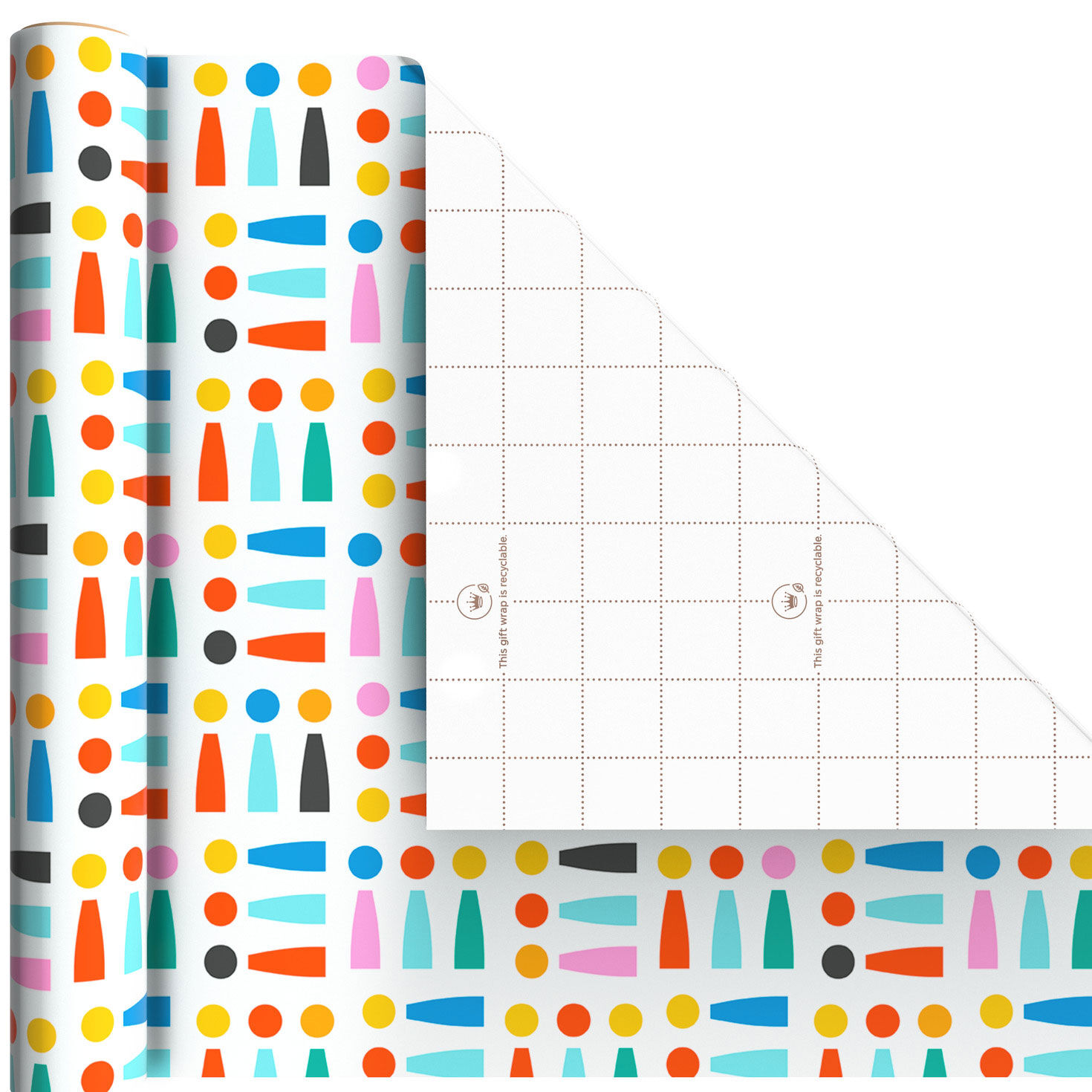 Bright and Bold 3-Pack Assorted Wrapping Paper Mini Roll Bundle, 45 sq. ft. total, , large image number 6