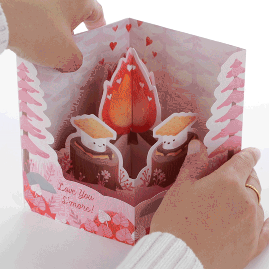 S'Mores Musical and Light 3D Pop-Up Valentine's Day Card x-default image number 2